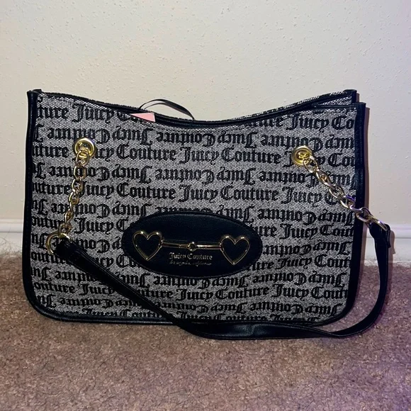 Juicy Couture | Bags | Juicy Couture Gothic Status Black Heart To Heart  Satchel | Poshmark